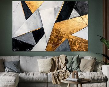 Abstraction géométrique en noir et or sur Poster Art Shop