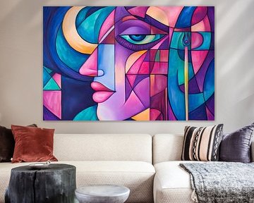 Futuristic portrait in vibrant colours by Poster Art Shop