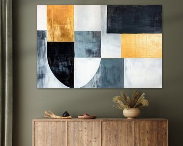 Composition géométrique en noir et or sur Poster Art Shop