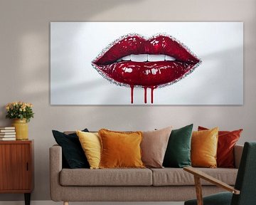 Powerful red lips with drops of blood by Poster Art Shop