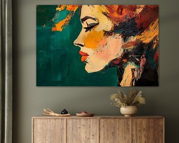 Portrait créatif d'une femme en couleurs sur Poster Art Shop