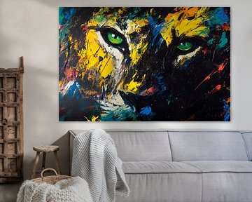 Leeuwenkop in levendige kleuren - Artful van Poster Art Shop