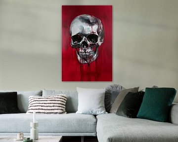 Art du crâne sur fond rouge sur Poster Art Shop