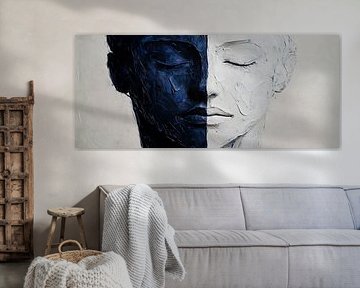 Two-coloured faces in contrast - Artful by Poster Art Shop