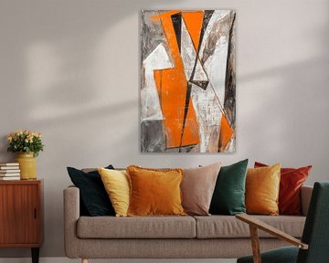 Composition abstraite en orange et gris sur Poster Art Shop