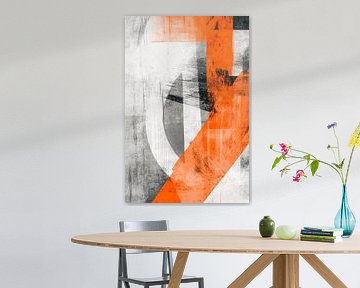 Composition abstraite en orange et gris sur Poster Art Shop