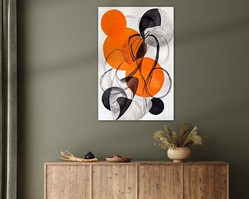 Abstract composition with orange and black by Poster Art Shop
