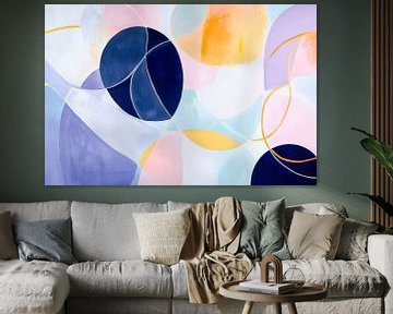 Abstracte kleurencompositie in pasteltinten van Poster Art Shop