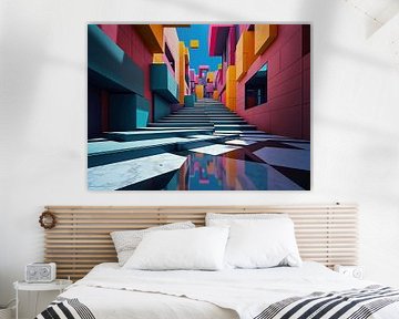 Abstract street photo with 3d effect