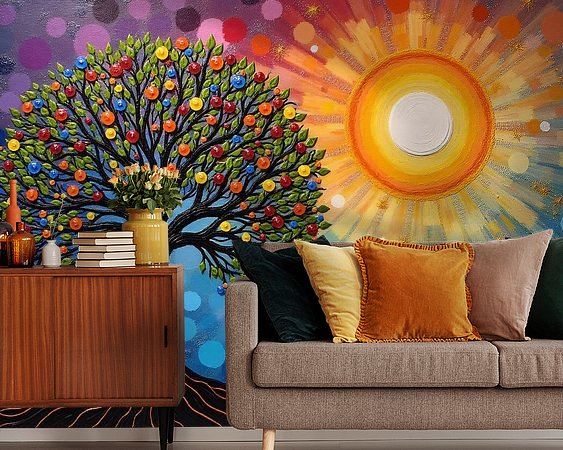 Voorbeeld van het werk in een kamer