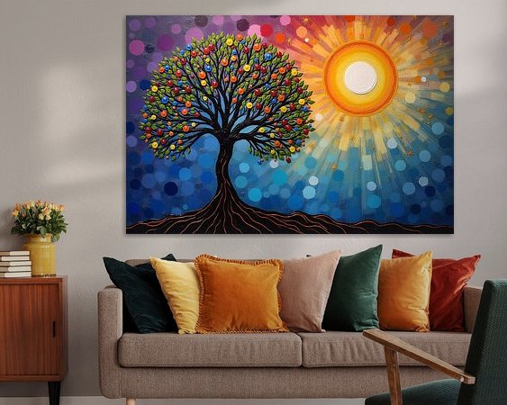 Voorbeeld van het werk in een kamer