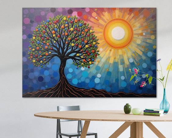 Voorbeeld van het werk in een kamer