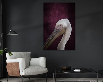 Royal Pelican Against Deep Purple by Femke Ketelaar
