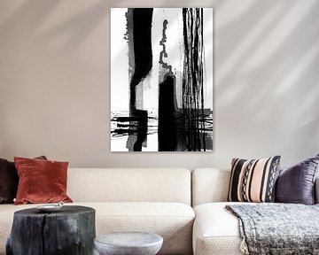 zwarte witte inkt abstract van Ela Szczepaniak