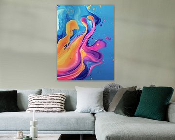 Soft streams of colour in pink and blue