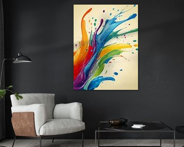 Rainbow colours in splatter style
