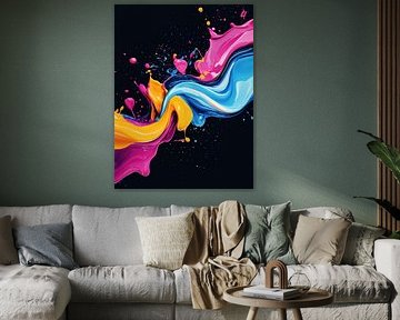 Bright swirls of colour on a dark background