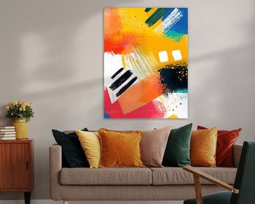 Splashes of colour in bright orange and blue by artefacti