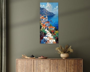 Greece Art | Azure Serenity by Abstract Painting
