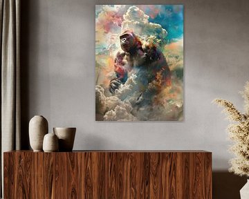 Among the Cosmic Clouds van Abstract Schilderij