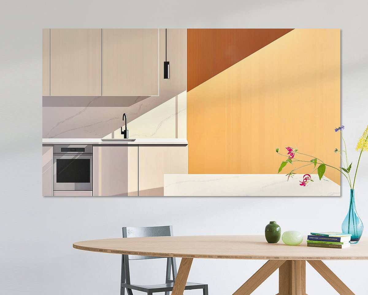 Voorbeeld van het werk in een kamer