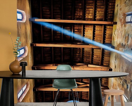 Voorbeeld van het werk in een kamer