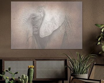 Sand-coloured Silent Elephant in a Soft Neutral Composition by Femke Ketelaar