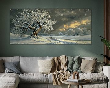 Arbre enneigé en hiver