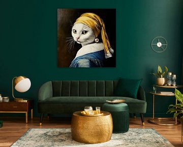 De kat met de parel van Floral Abstractions