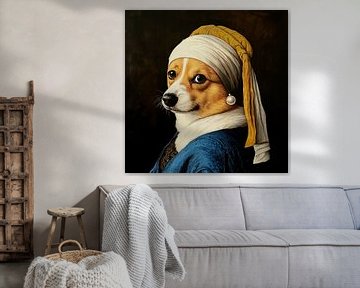 De corgi met de parel van Floral Abstractions