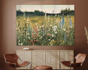 Wilde bloemen Weide Fauvisme Natuur van Niklas Maximilian