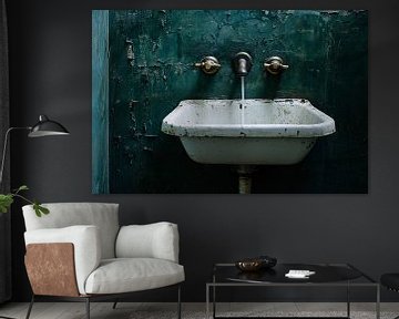Oude keramische wastafel muur van Imperial Art House