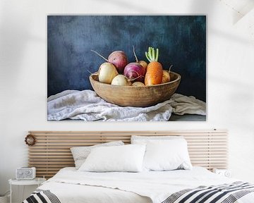 Légumes frais dans un bol en bois