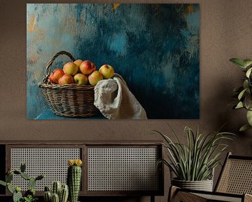 Rustic basket full of apples by Imperial Art House
