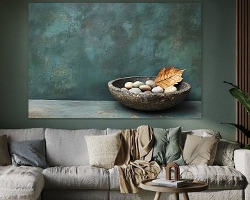 Rustic bowl with stones by Imperial Art House