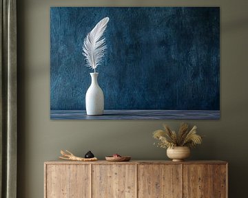 White feather in ceramic vase by Imperial Art House
