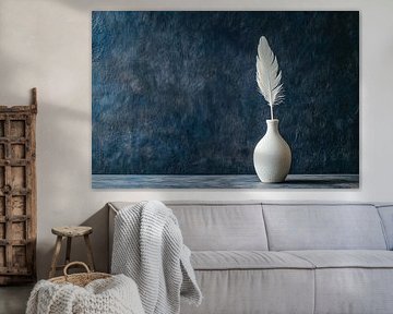 White feather in ceramic vase by Imperial Art House