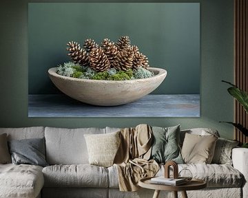Décoration naturelle avec des pommes de pin