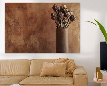 Rustic vase with dried flowers by Imperial Art House