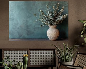 Rustieke vaas met eucalyptus van Imperial Art House