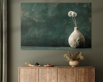 Rustic stone vase and flowers by Imperial Art House