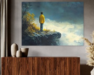 Klifuitzicht | Edge Gazer van Abstract Schilderij