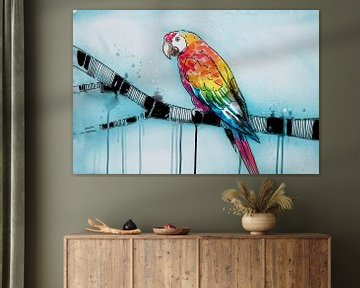 Kleurrijke papegaai in abstract ontwerp van Imperial Art House