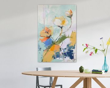 Abstract minimal Bloemen art van Abstract Schilderij