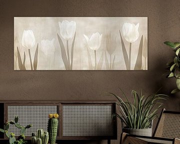 Beige Tulpen Schilderij van Modern Collection