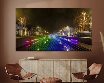 Lasershow boven de Drachtster Feart (Drachstervaart) van R Smallenbroek