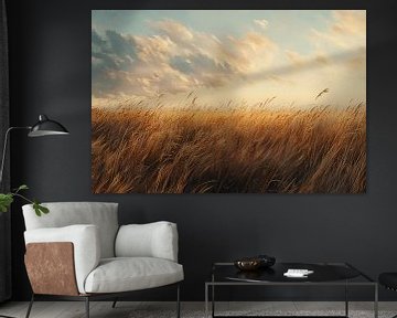 Weids grasland met lucht van Imperial Art House