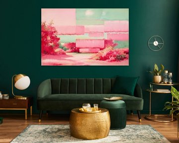 Pastelroze landschap met abstractie van Imperial Art House