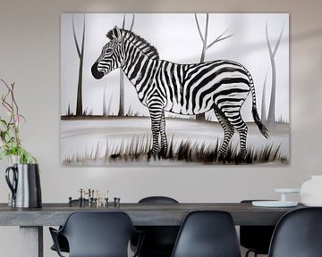 Minimalist zebra in black and white by Imperial Art House