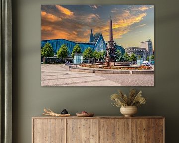 Vue de la ville de Leipzig en Saxe avec Augustusplatz, Allemagne sur Animaflora PicsStock